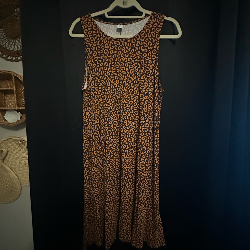Old Navy Brown and Black Scoop Neck Sleeveless Sundress